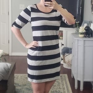Derek Heart Striped Shirt Dress